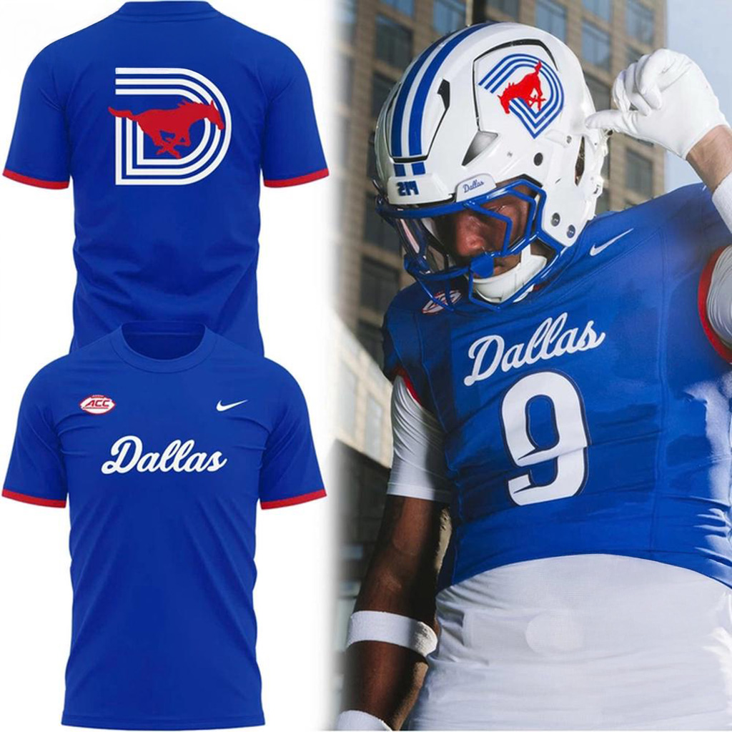 SMU Mustangs 2025 Football New Uniform Shirt SMU Mustangs Merch Best Gifts For Husband