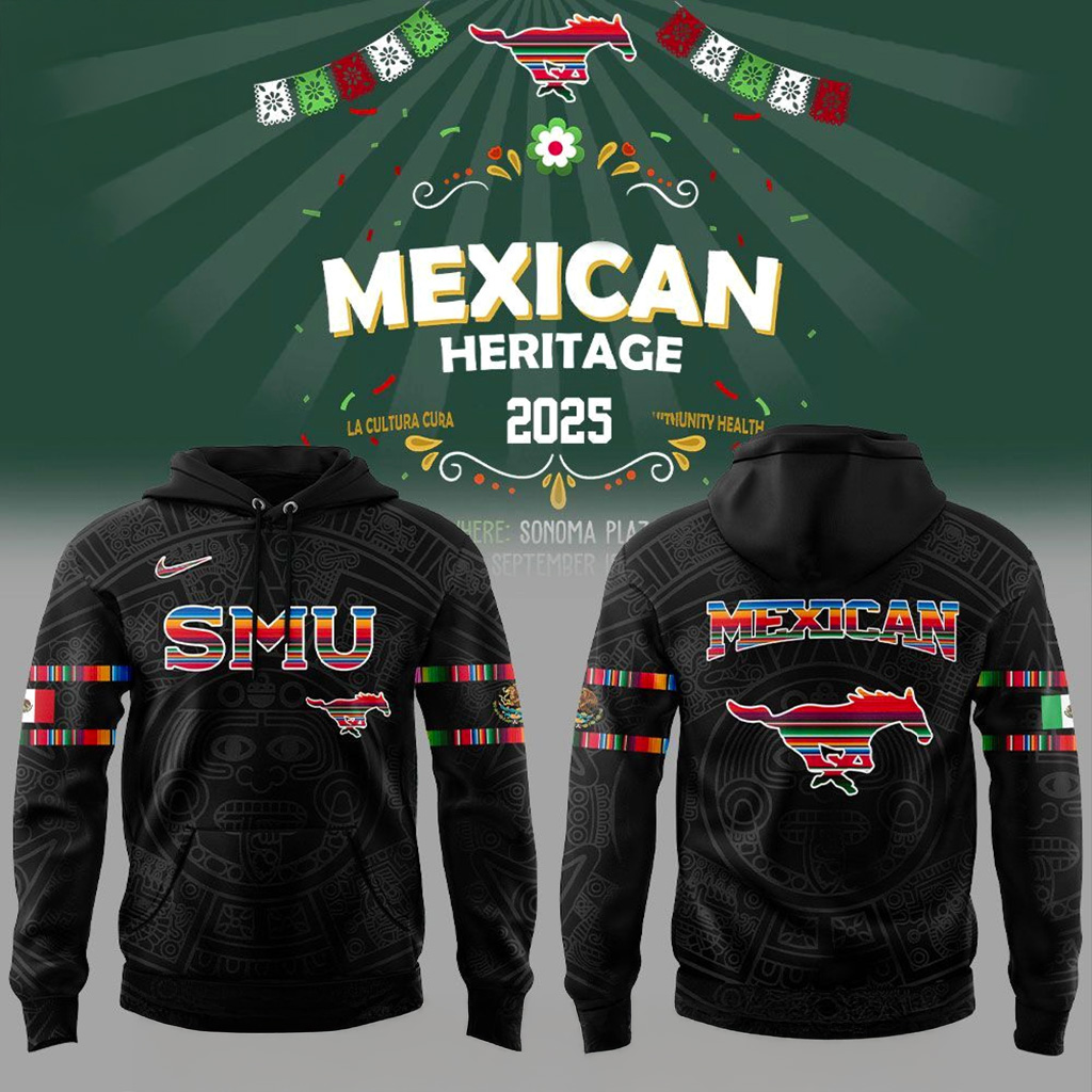 Smu Mustangs Mexican Heritage Night 2025 Hoodie Fan Merch Gifts For Dad