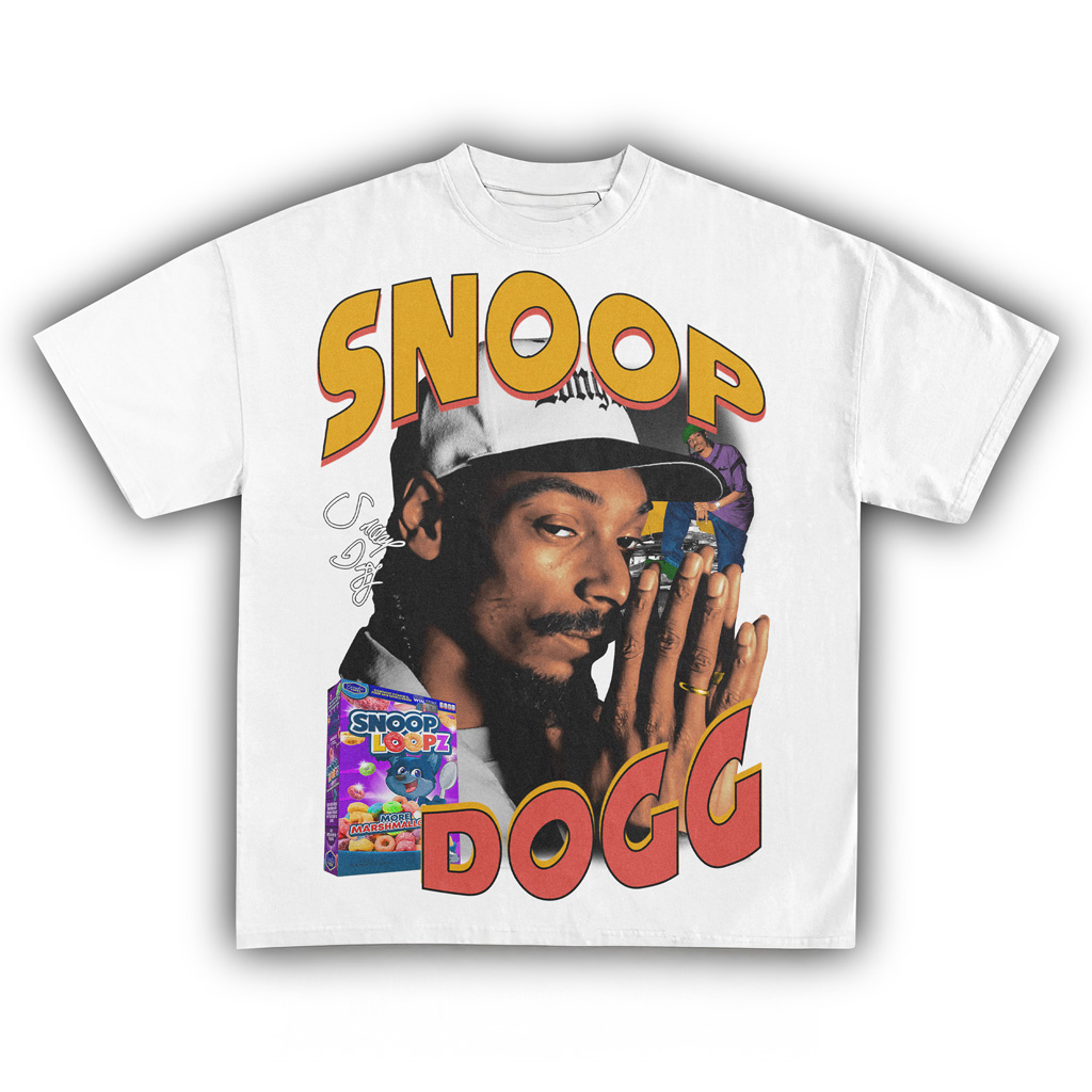 Snoop Dogg Snoop Loopz White T-Shirt Snoop Dogg Merch Gifts For Music Lovers