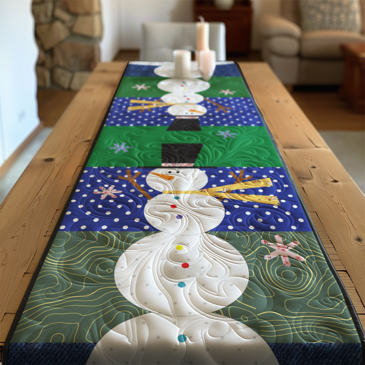 Snowman Quilted Table Runner Holiday Christmas Best Indoor Home Decorating Ideas 2025