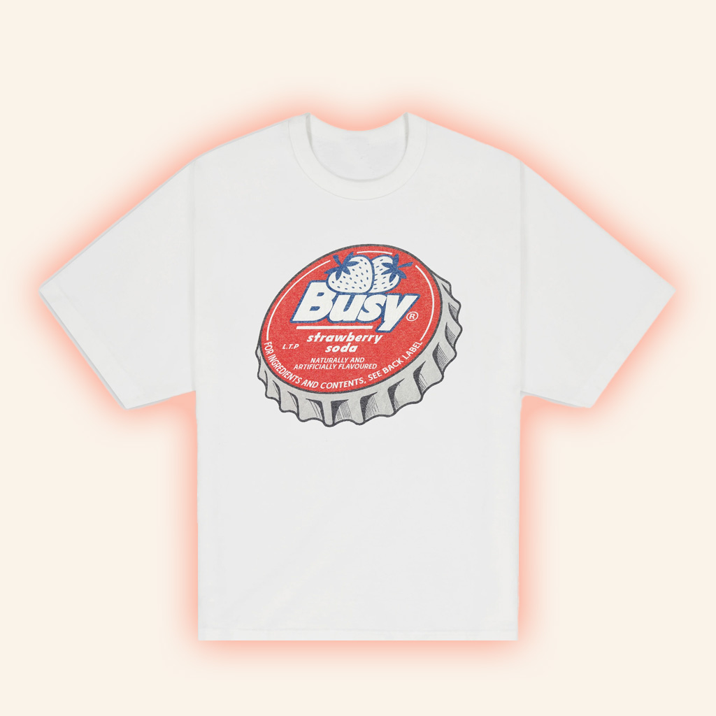 Sorry I'm Busy Merch Strawberry Soda T-Shirt White Gift Ideas For Her