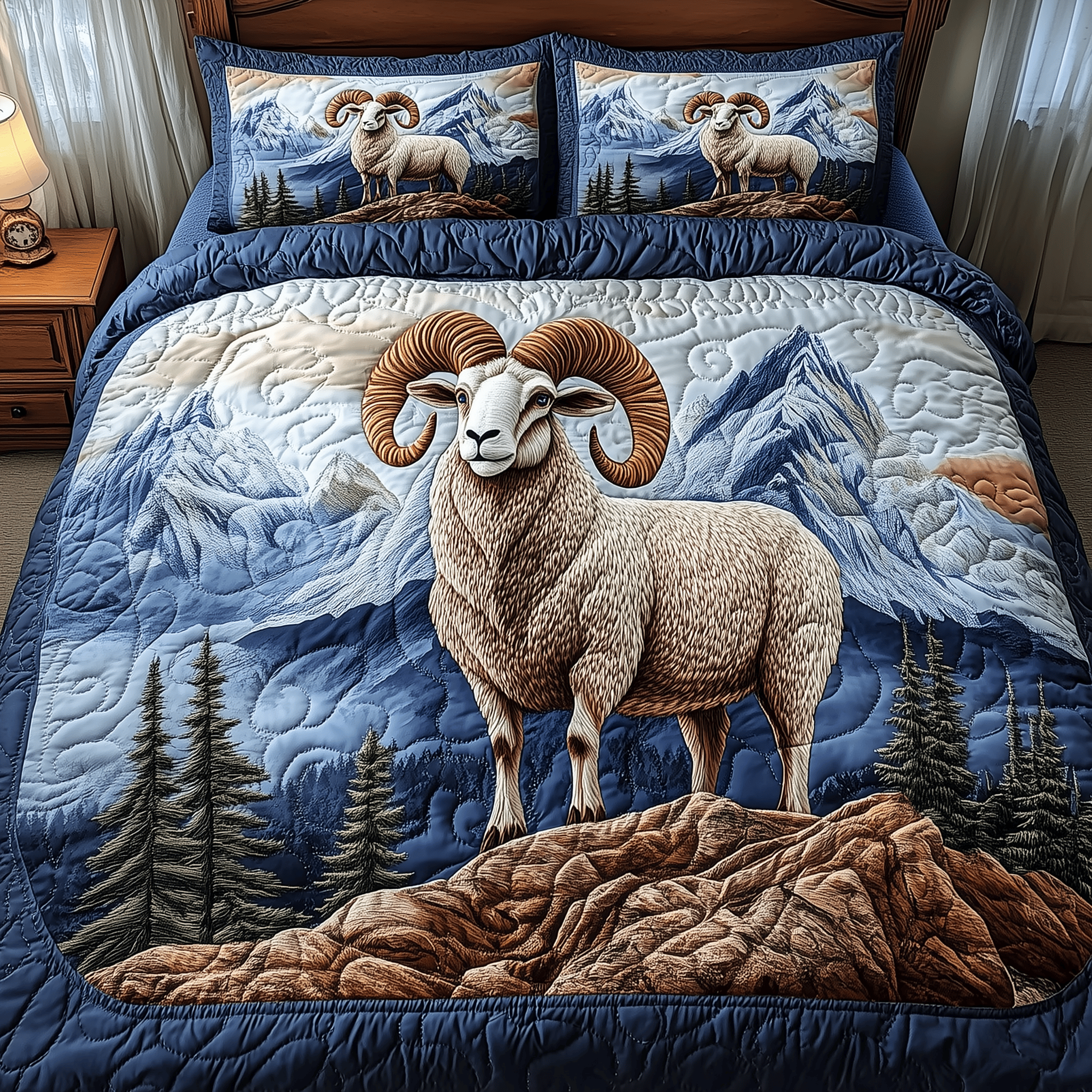Sovereign Ridge Quilted Bedding Set Unique Duvet Cover Bedspread Set Best Valentine'S Day Ideas For Her