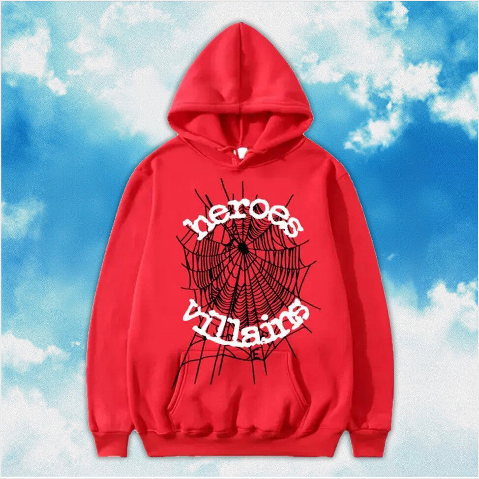 Sp5der Heroes And Villains Hoodie Red Spider Hoodie Sp5der Merch Birthday Gifts For Friend