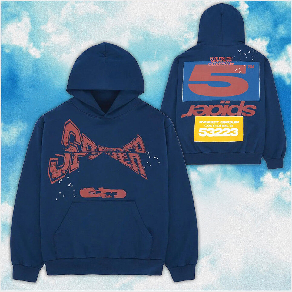 Sp5der Hoodie Navy Spider Hoodie Sp5der Merch Birthday Gifts For Husband BFF Gifts Ideas