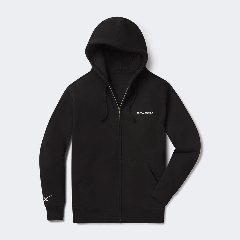 SpaceX Merch Black SpaceX Zip Hoodie Gift Ideas For Him