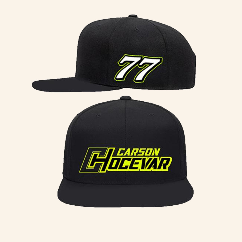 Spire Motorsport Merch 77 Carson Hocevar Flat Bill Hat 2025 Presents For Motorbike Lovers