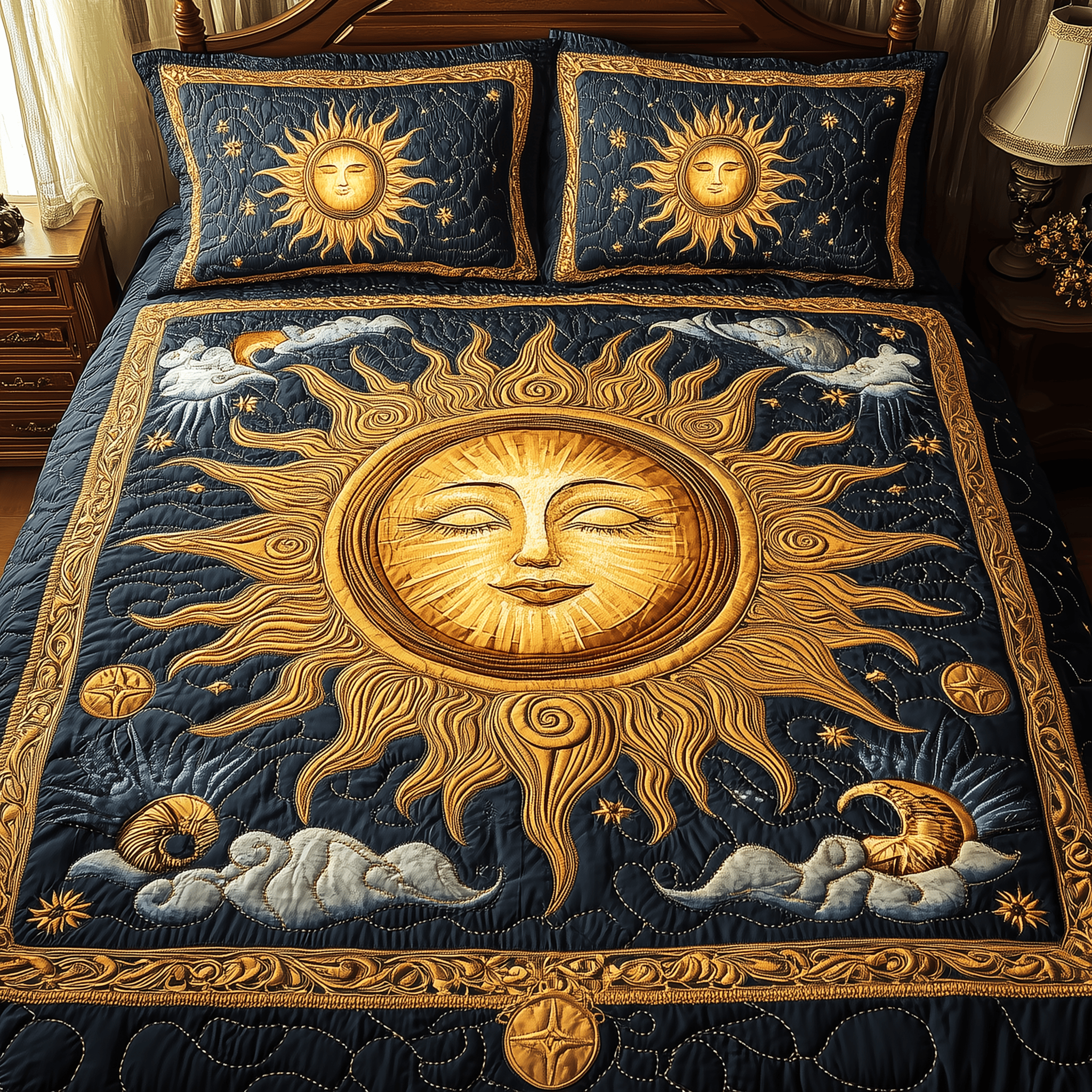 Spirit Of The Sun Quilted Bedding Set Duvet Cover Bedspread Set Item Mothers Birthday Gifts