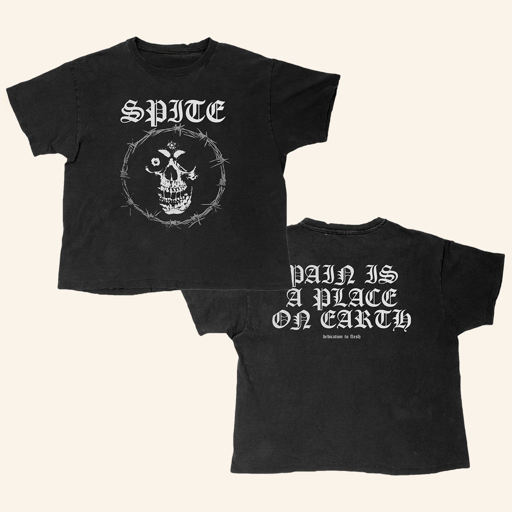 Spite Merch Barbed Skull Wash T-Shirt Birthday Ideas For Dad