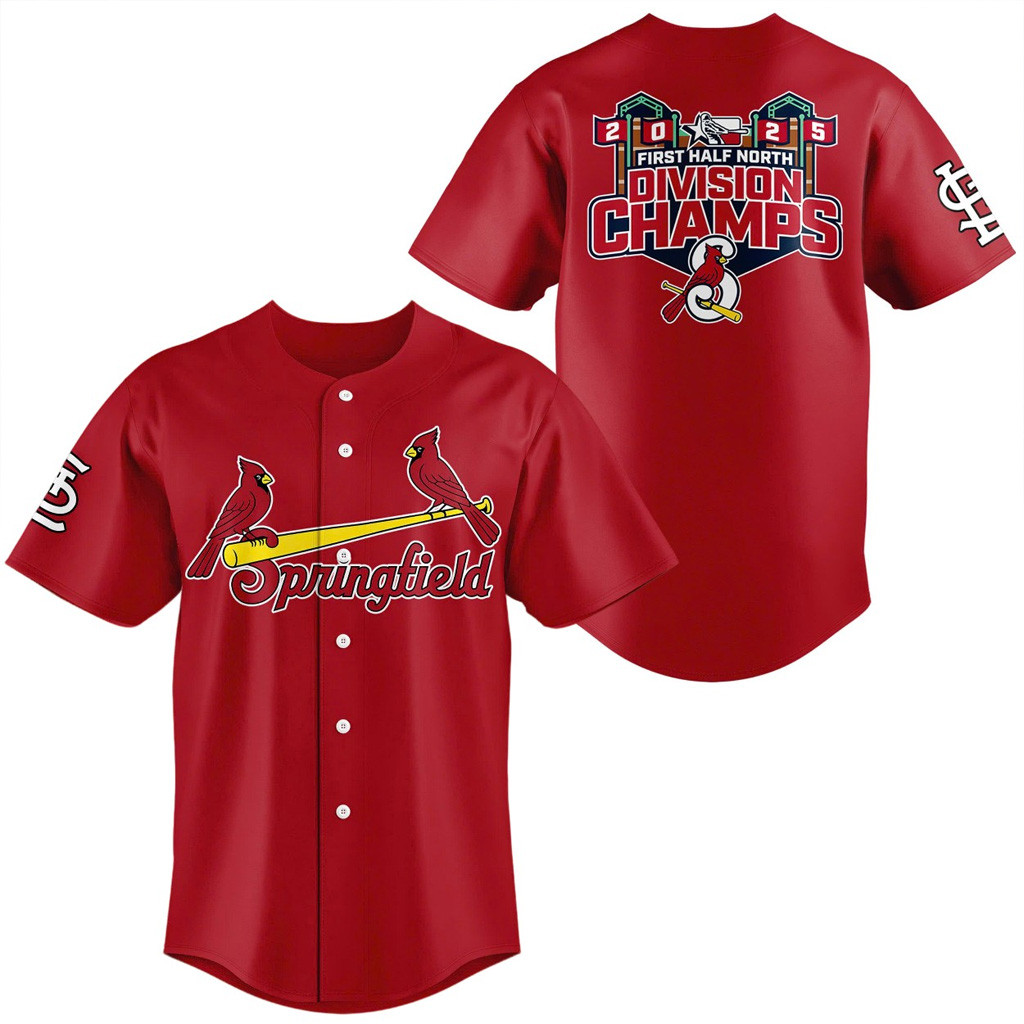 Springfield Cardinals First Half North Division Champions 2025 Baseball Jersey Cardinals Merch