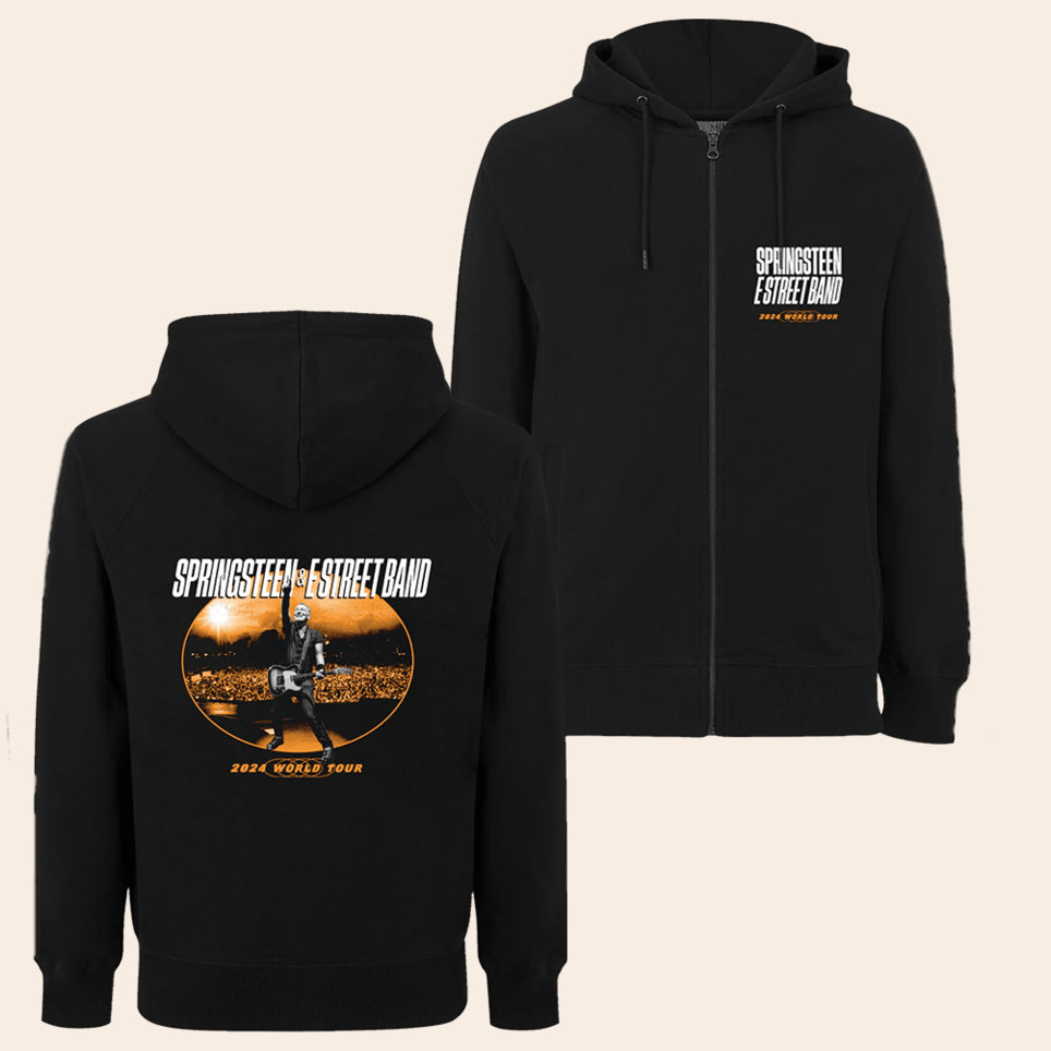 Springsteen And The E Street Band 2024 World Tour Zip Hoodie Bruce Springsteen Merch For Fans