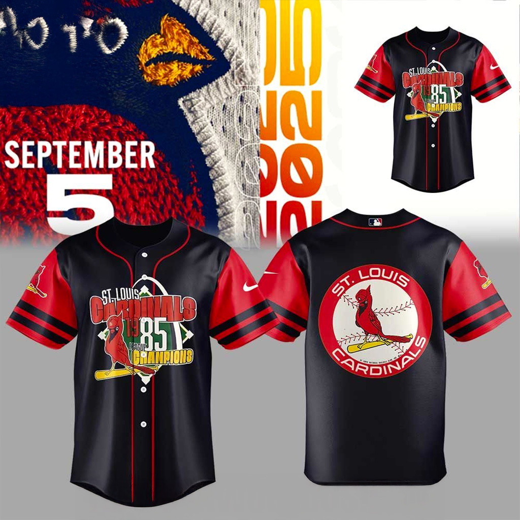 St Louis Cardinals 80S Night Throwback 1985 Nl Champs Jersey Cardinals Merch Gifts For Fans