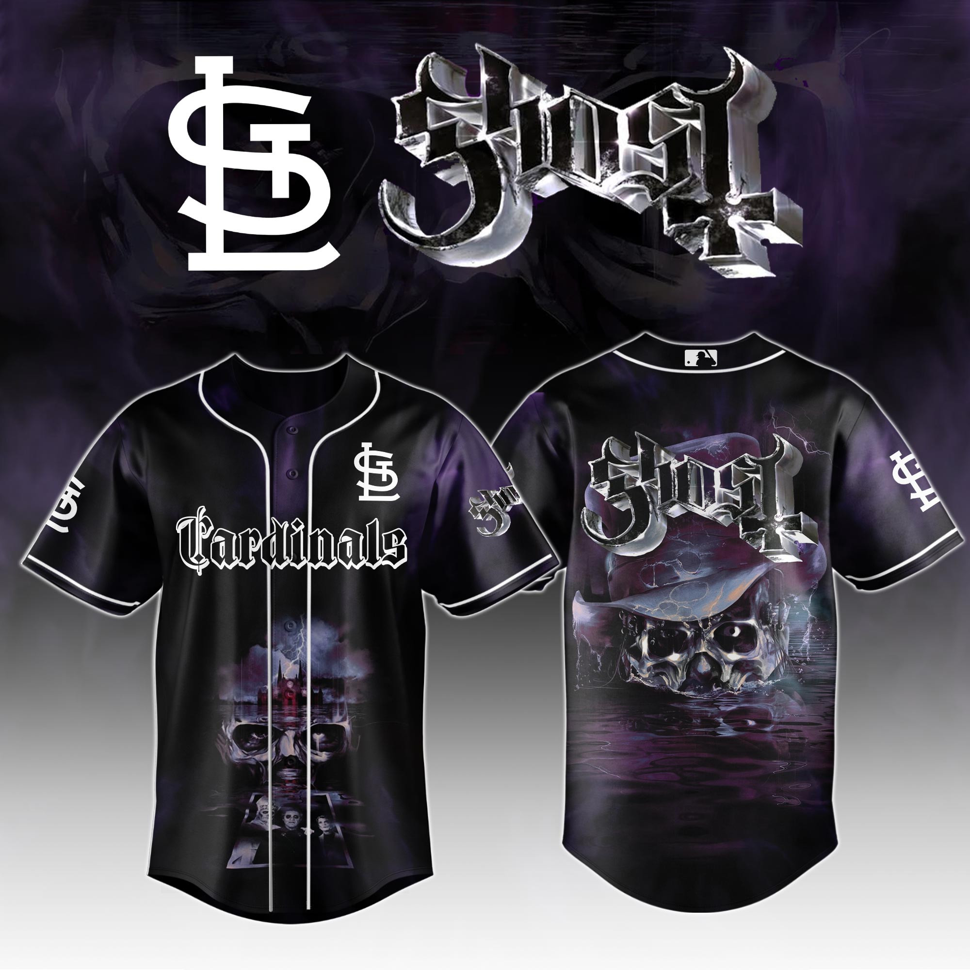 St Louis Cardinals Mlb X Ghost Skeletour World Tour Baseball Jersey For Fans