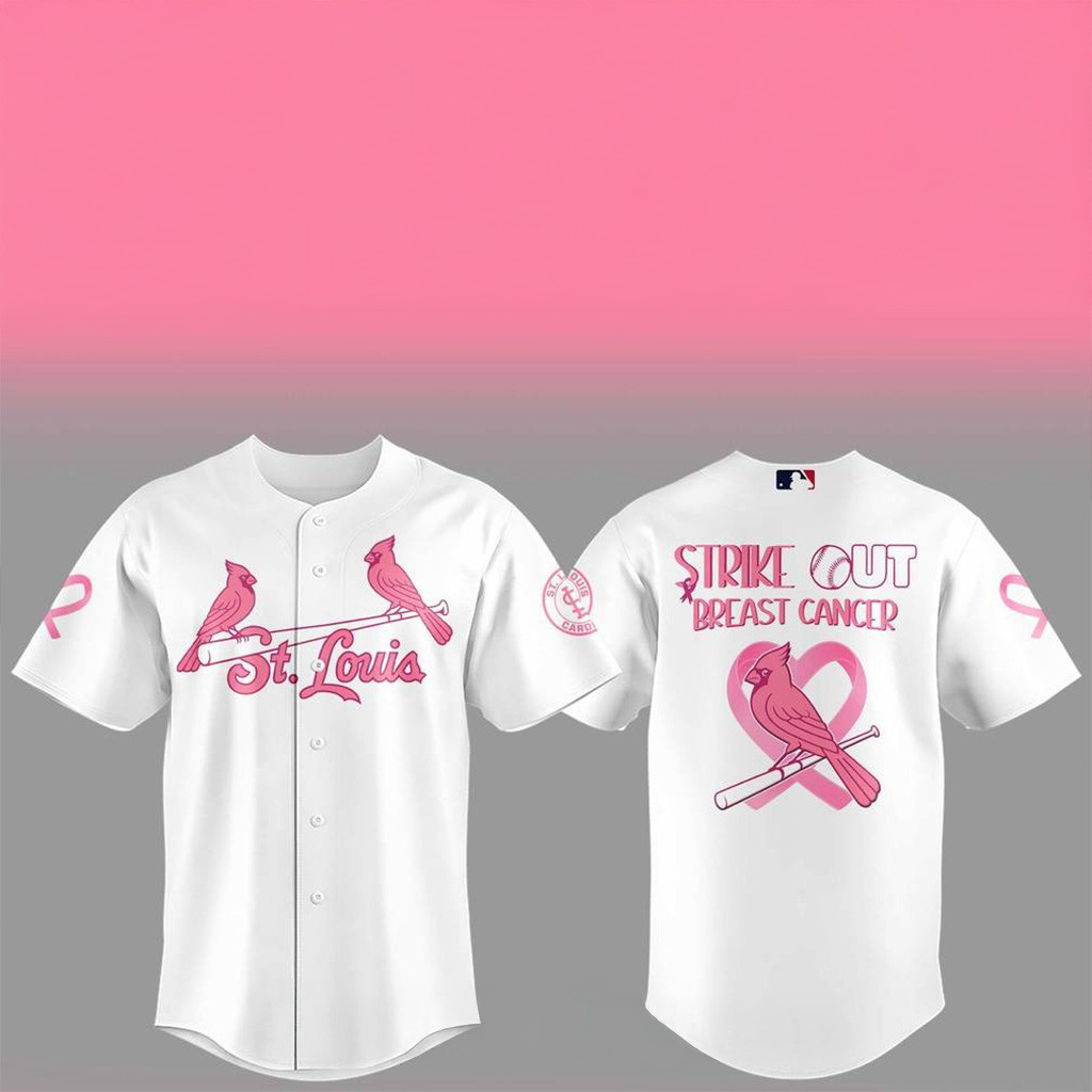 St Louis Cardinals Strike Out Cancer Special Baseball Jersey Cardinals Merch Fans Gifts
