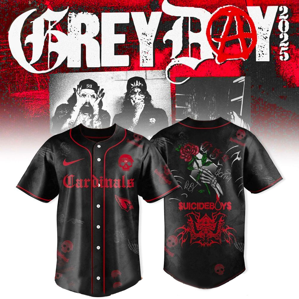 St Louis Cardinals x Suicideboys Grey Boy 2025 Baseball Jersey Cardinals Merch Gifts For Fans