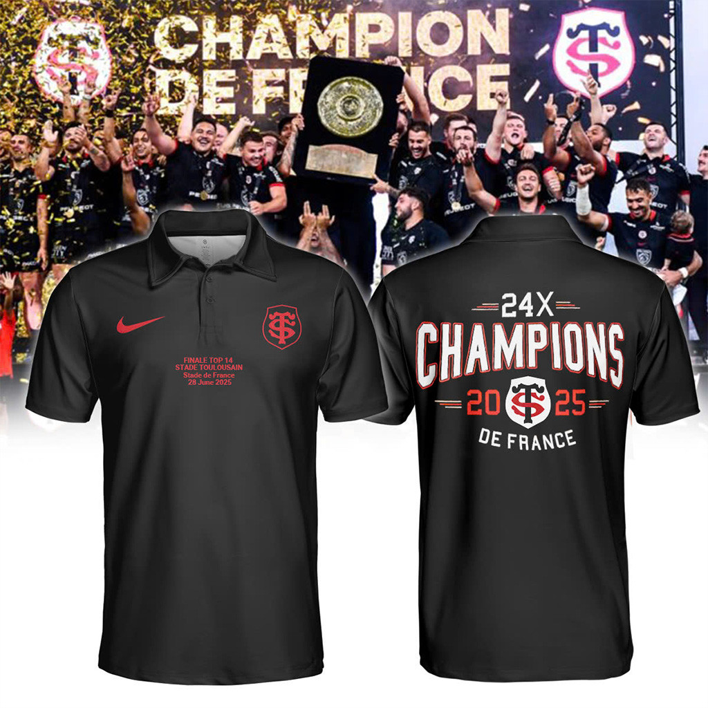 Stade Toulousain Champions 2025 Back To Back To Back Polo Shirt Gifts For Father