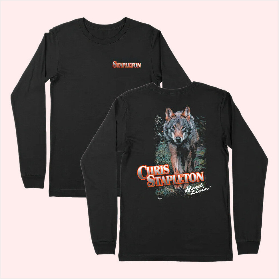 Stapleton Wolf Long Sleeve T-Shirt Chris Stapleton Merch Birthday Gifts For Best Friend