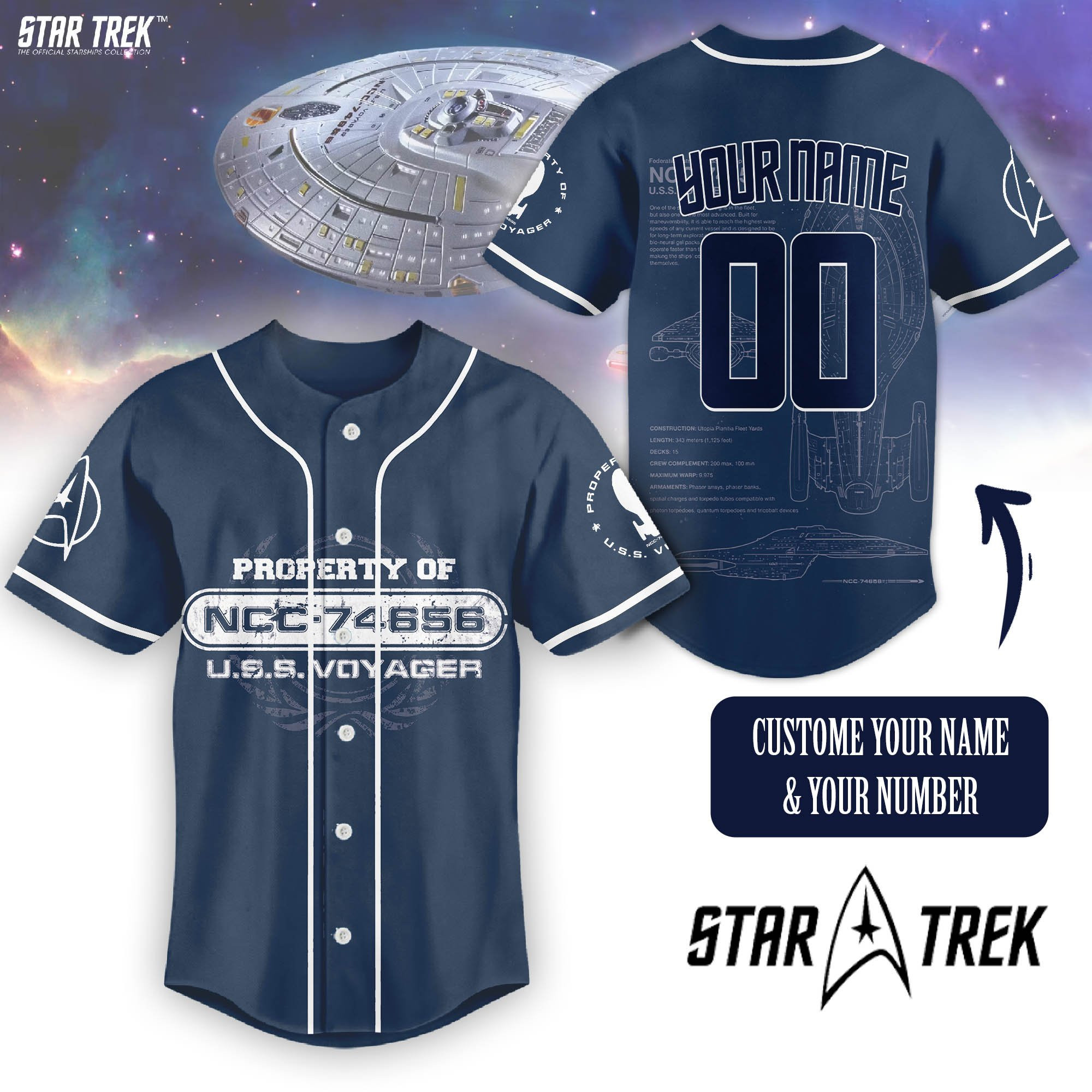 Star Trek Movie Personalized Baseball Jersey For Fans