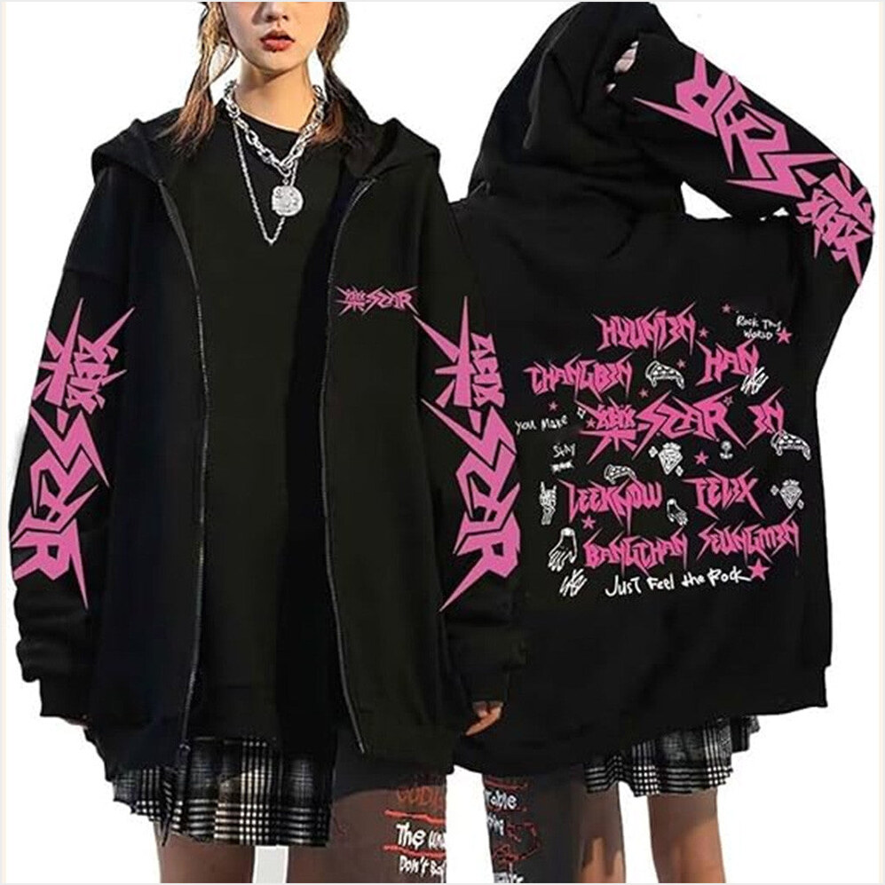 STAR Zip Hoodie Stray Kids Merch Birthday Gifts For Music Fans Gifts For Besties