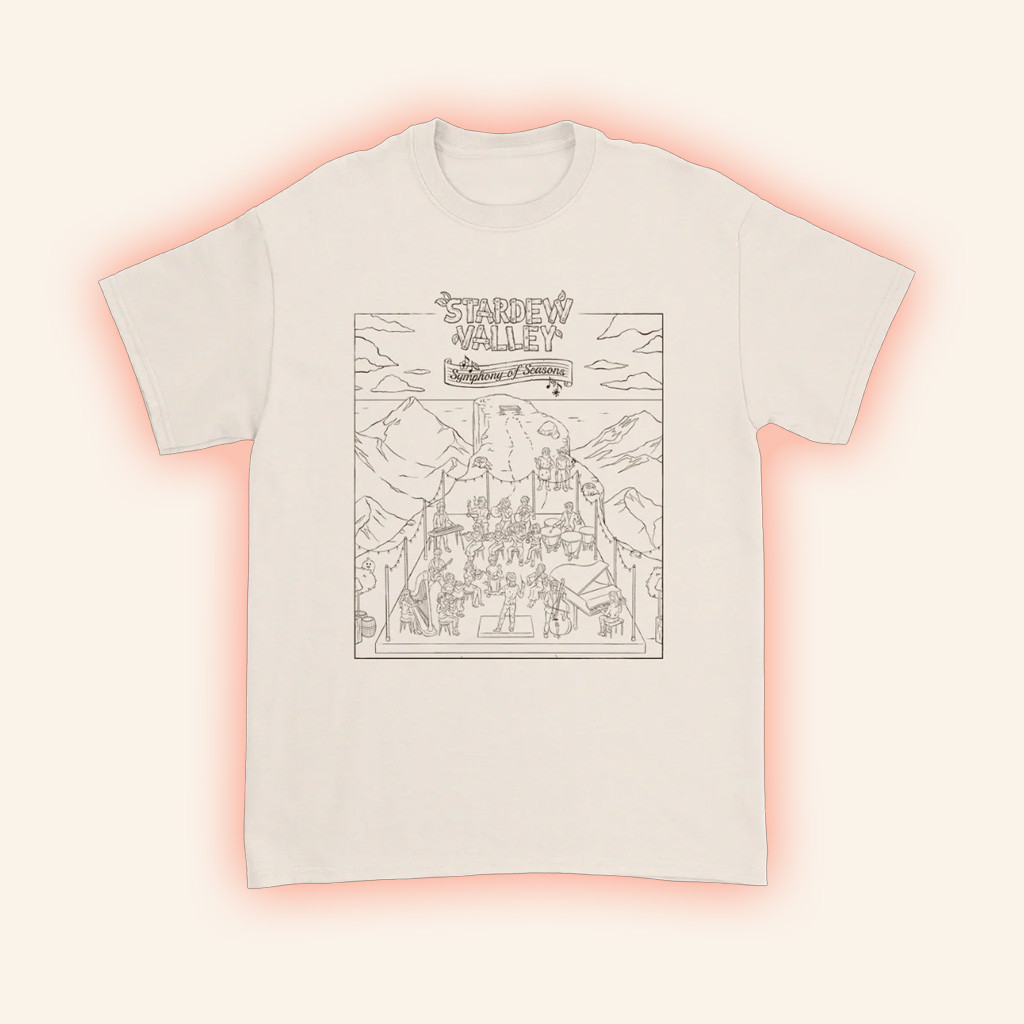 Stardew Valley Concert Merch Line Art Symphony Of Seasons Shirt Gifts For Dudes