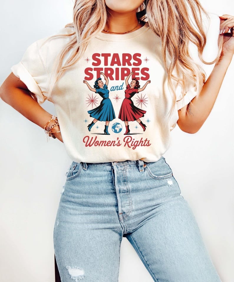 Stars Stripes Womens Rights T-Shirt Feminist 4th Of July Day Gifts