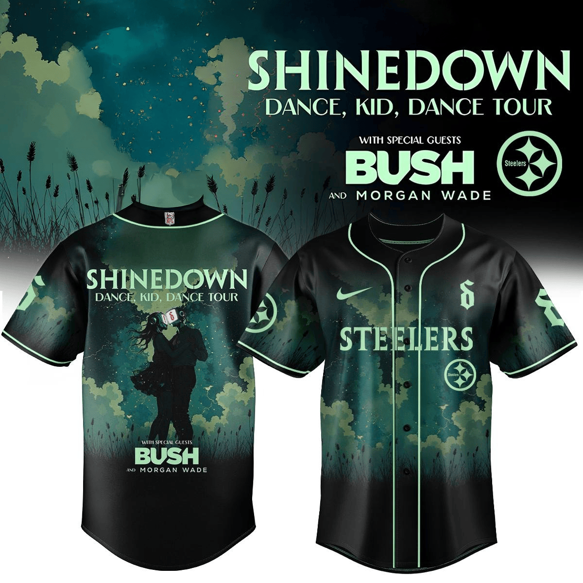 Steelers NFL X Shinedown Tour 2025 Jersey Steelers Merch Gifts For Fans