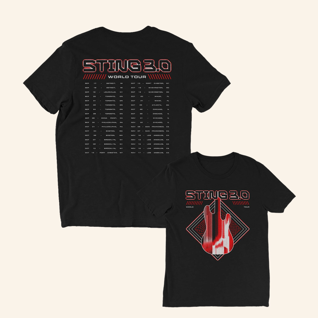 Sting Merch City Scape Bass World Tour T-Shirt Best Gifts For Music Lovers