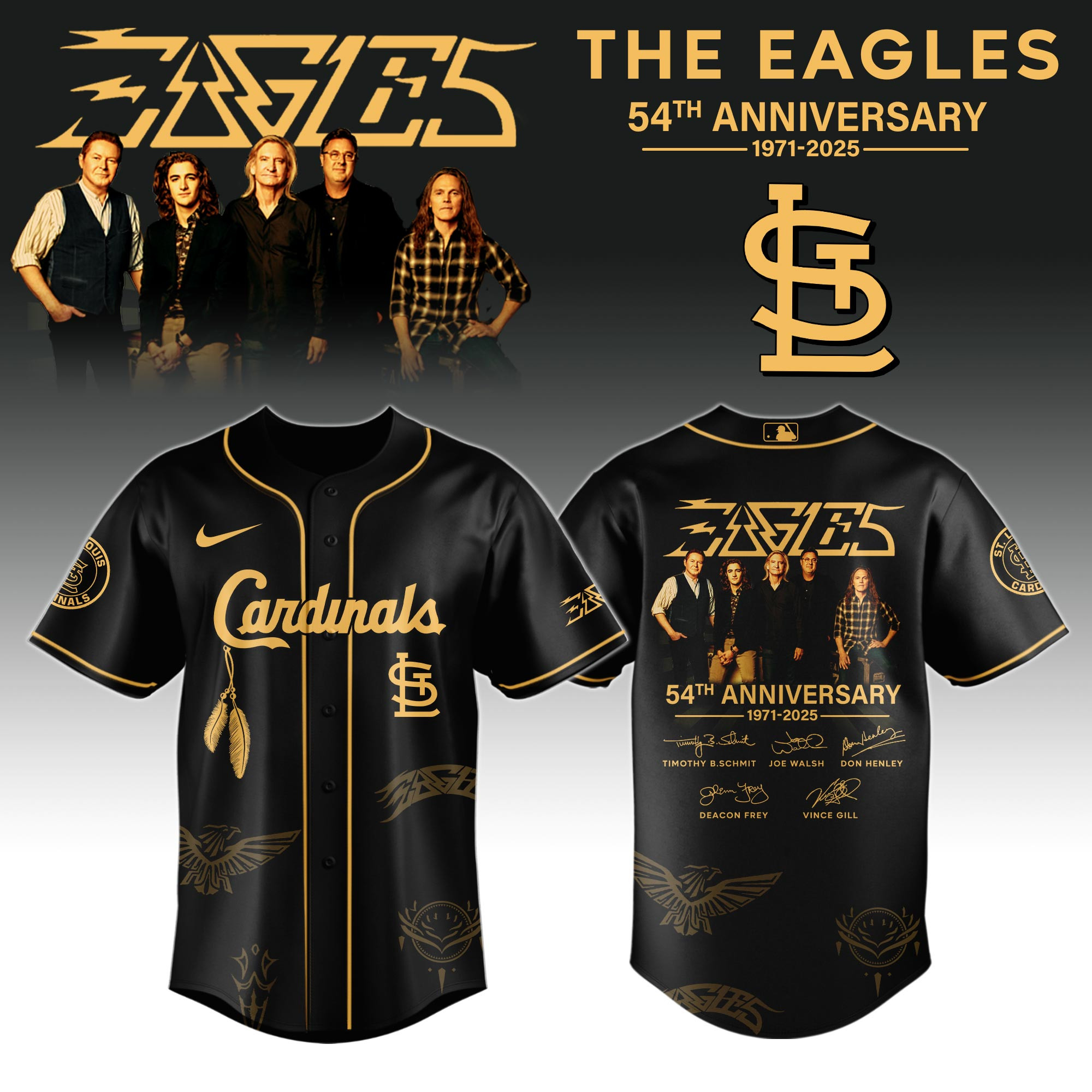 Stl Cardinals X Eagles Band Music Jersey 2025 Great Gift For Baseball Lovers