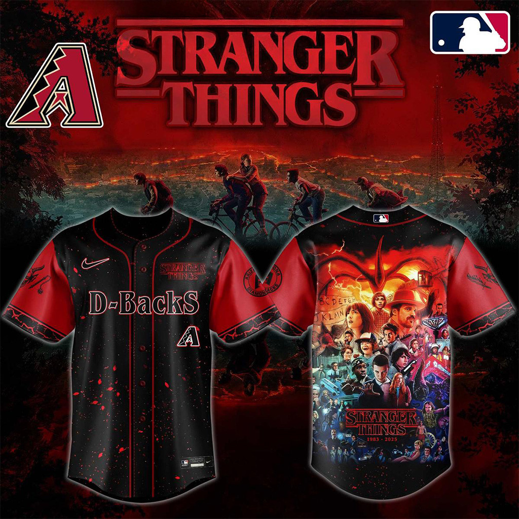 Stranger Things 5 Final Season Mix Arizona Diamondbacks 2025 Jersey Diamondbacks Merch