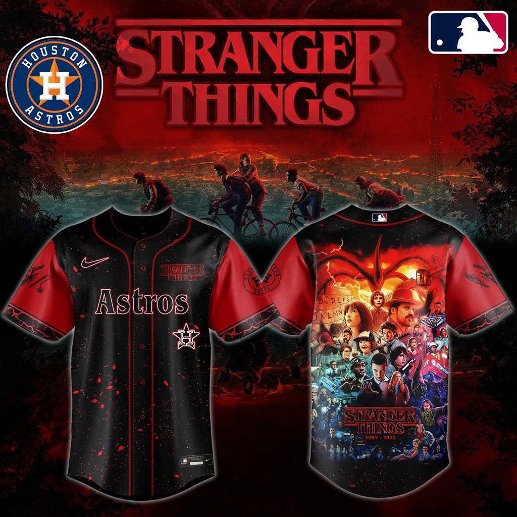 Stranger Things 5 Final Season Mix Houston Astros 2025 Jersey Houston Astros Merch Him Gifts