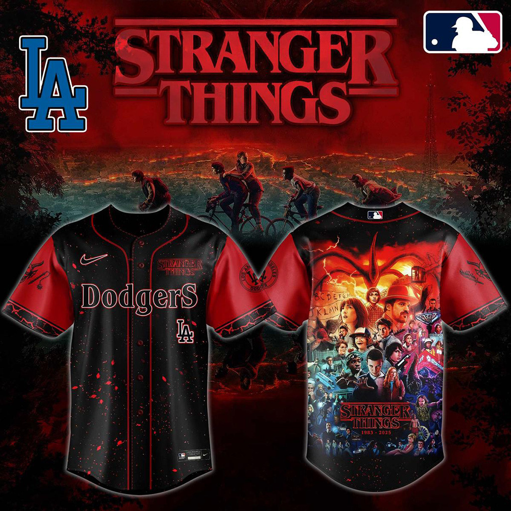 Stranger Things 5 Final Season Mix Los Angeles Dodgers 2025 Jersey Dodgers Merch Him Gifts