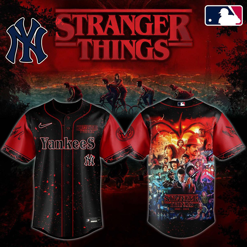 Stranger Things 5 Final Season Mix New York Yankees 2025 Jersey Yankees Merch Son Gifts
