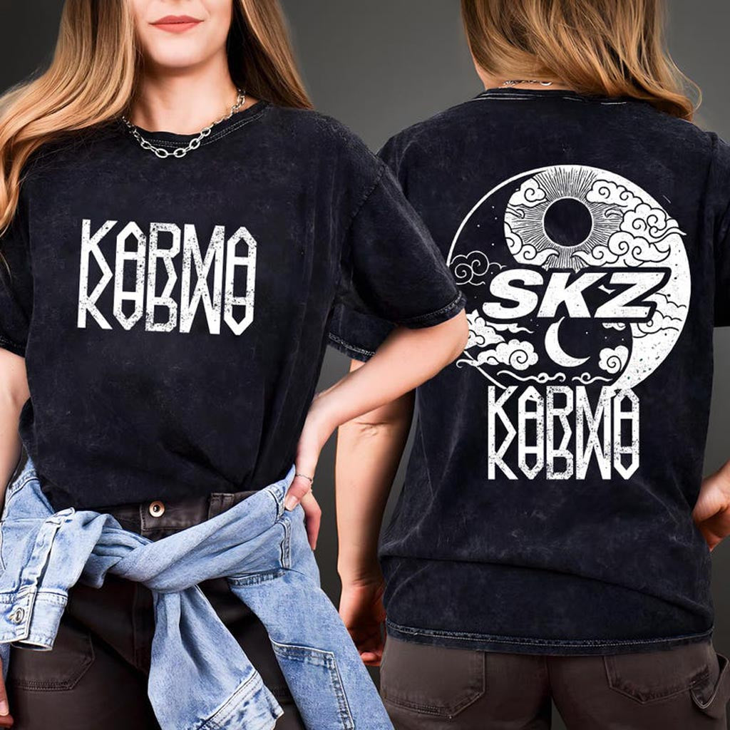 Stray Kids Domiate Mineral Wash Shirt Stray Kids Karma Mineral T-Shirt Stray Kids Merch