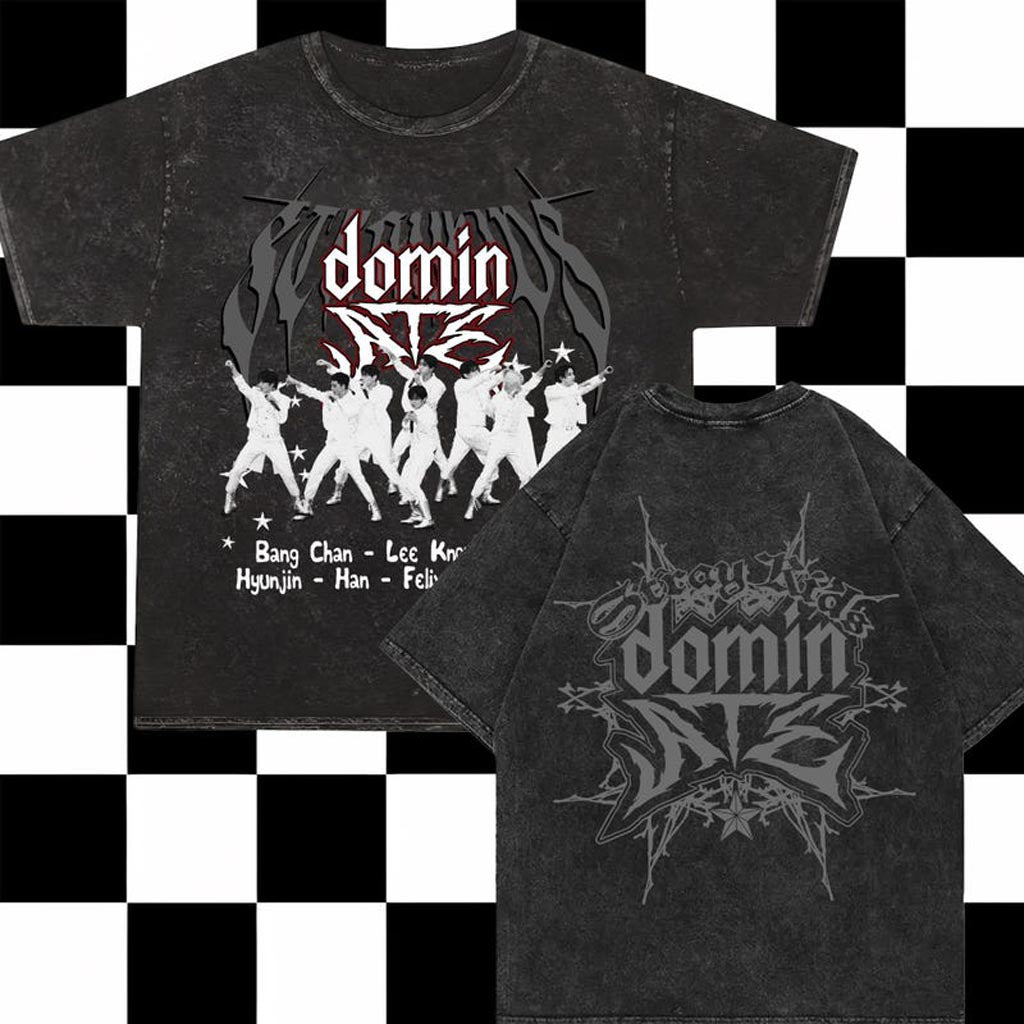 Stray Kids Domiate Tour 2025 Mineral Wash Shirt Stray Kids Domiate World Tour Mineral T-Shirt