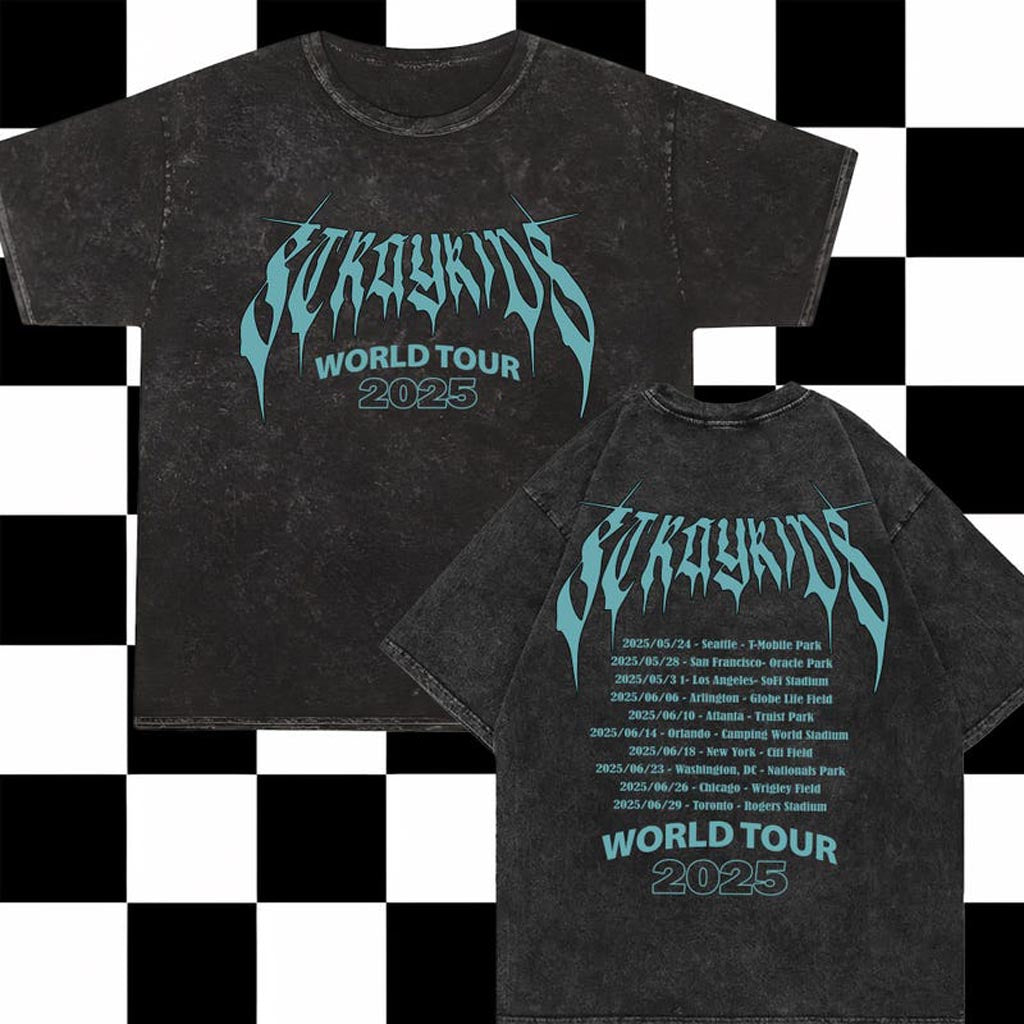 Stray Kids Domiate World Tour 2025 Mineral Wash Shirt Stray Kids Merch Gifts For Him