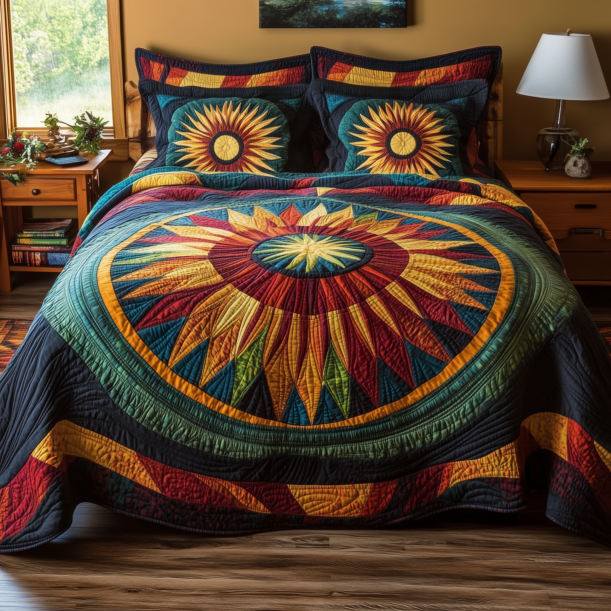 Stunning Sunshine Quilted Bedding Set Best Duvet Cover Bedspread Set Creative Mother's Day Gifts