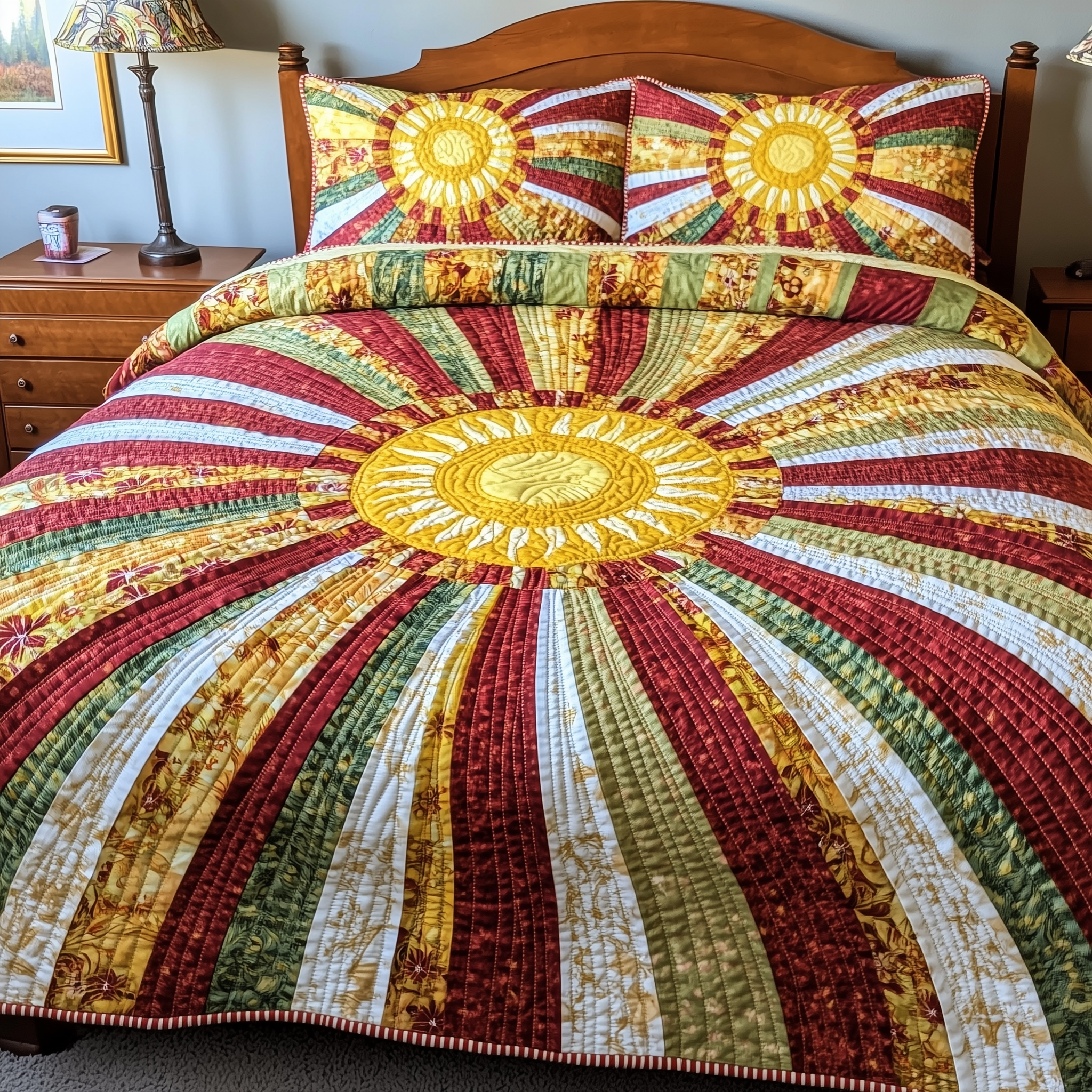 Stunning Sunshine Quilted Bedding Set Best Duvet Cover Bedspread Set Mothers Day Present Ideas