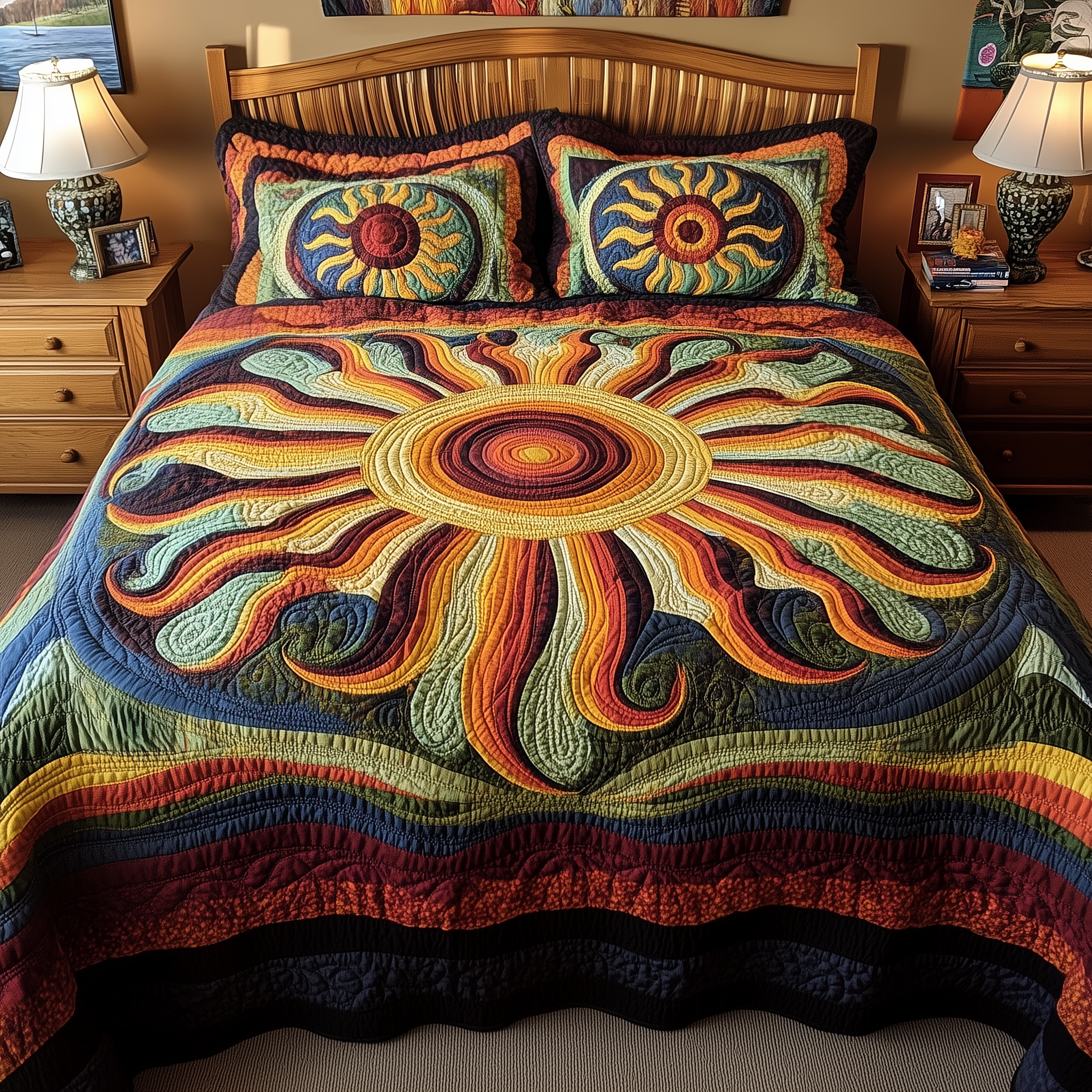 Stunning Sunshine Quilted Bedding Set Best Duvet Cover Bedspread Set Unique Gifts For Mom