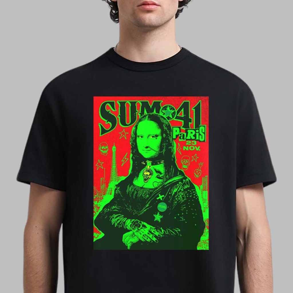 Sum 41 Final Show In Europe In Paris On November 23 2024 Monalisa Artwork T-Shirt Gifts For Best Friends