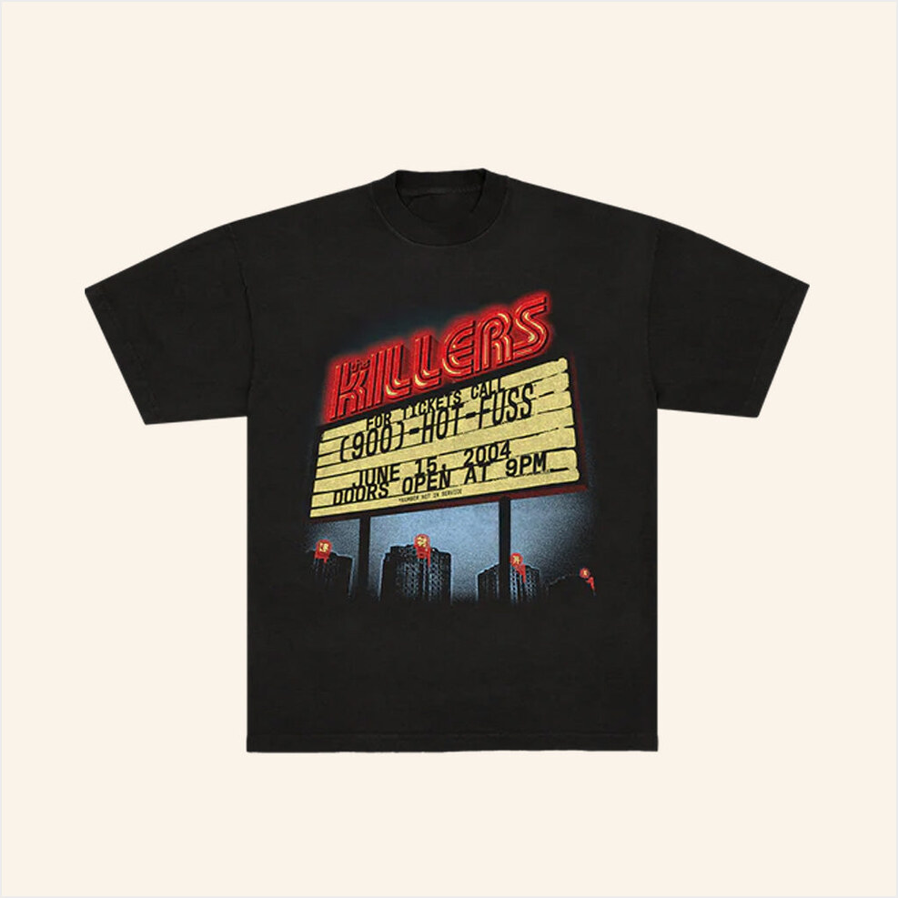 Summer Motel Sign Black T-Shirt The Killers Music Merch Music Lovers Gifts For Friends