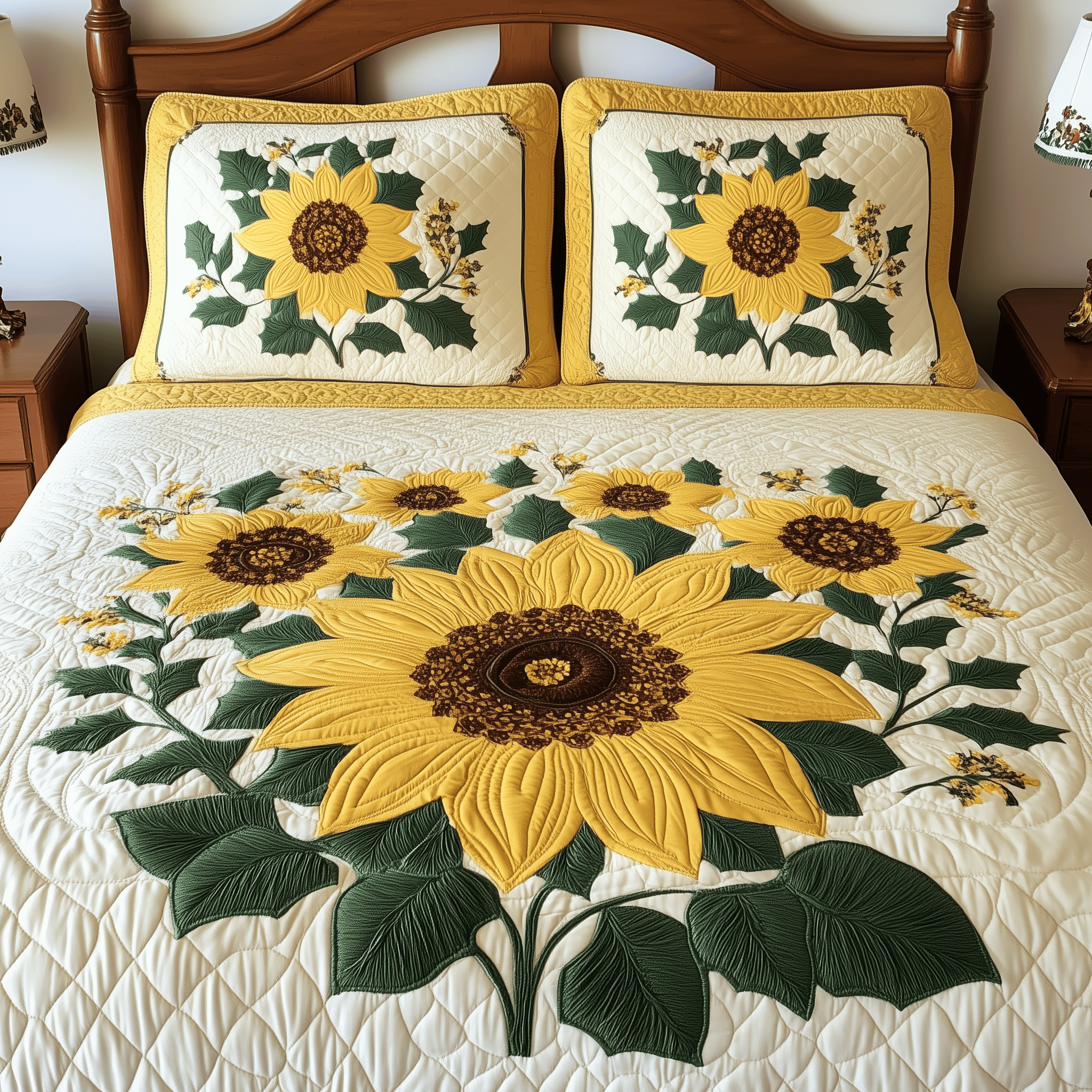 Sunflower Quilted Bedding Set Mothers Day Duvet Cover Set Sunflower Gifts For Her