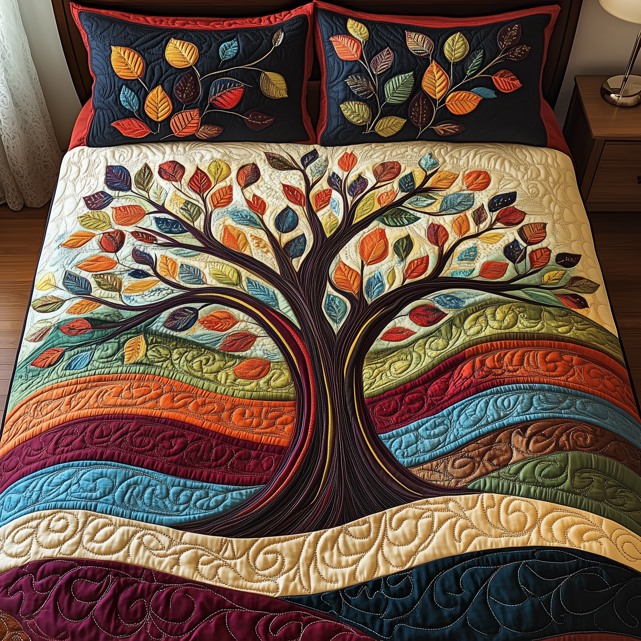 Sunlit Serenity Quilted Bedding Set Duvet Cover Bedspread Set Item Good Gifts For Dads