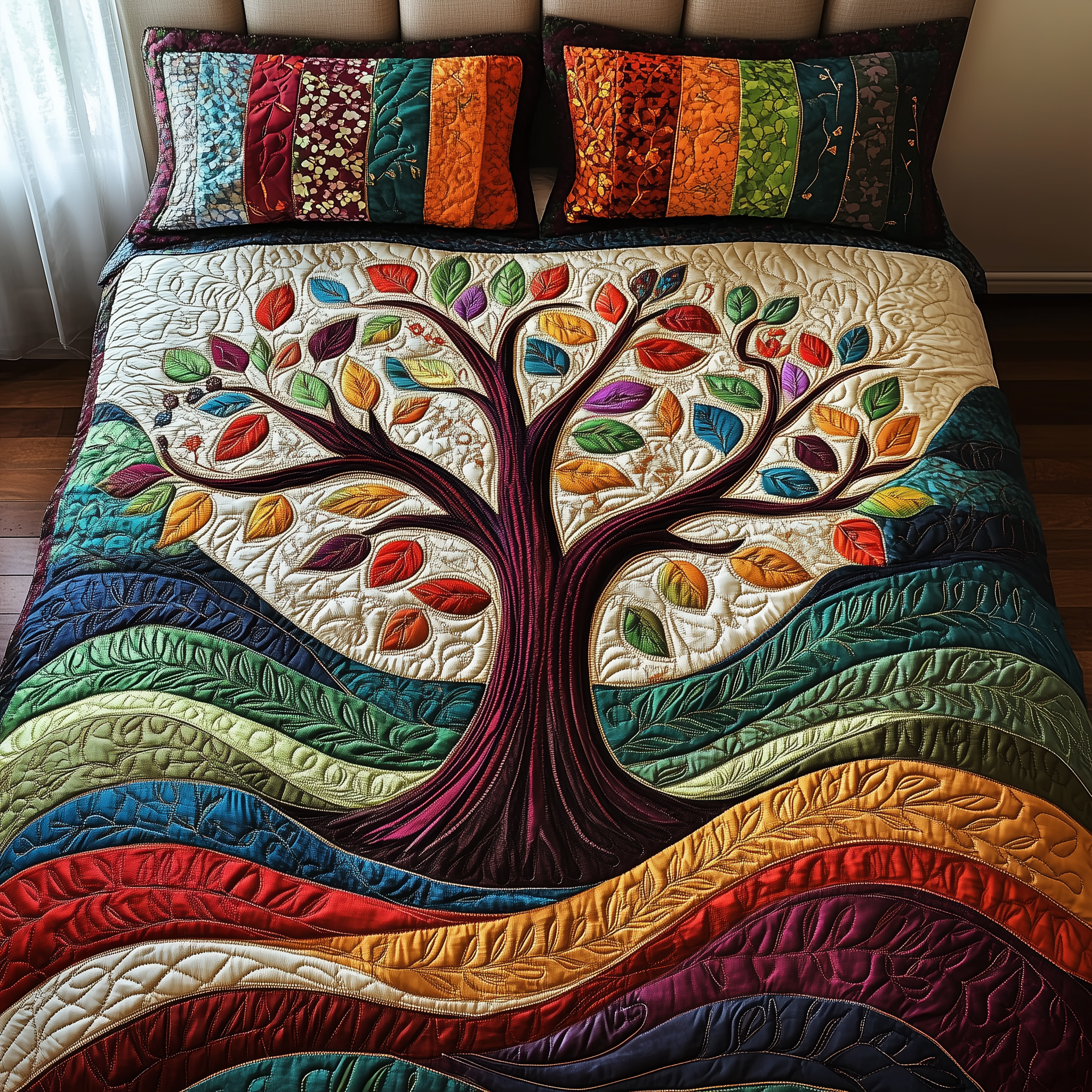 Sunlit Serenity Quilted Bedding Set Duvet Cover Bedspread Set Item Retirement Gift Ideas For Men