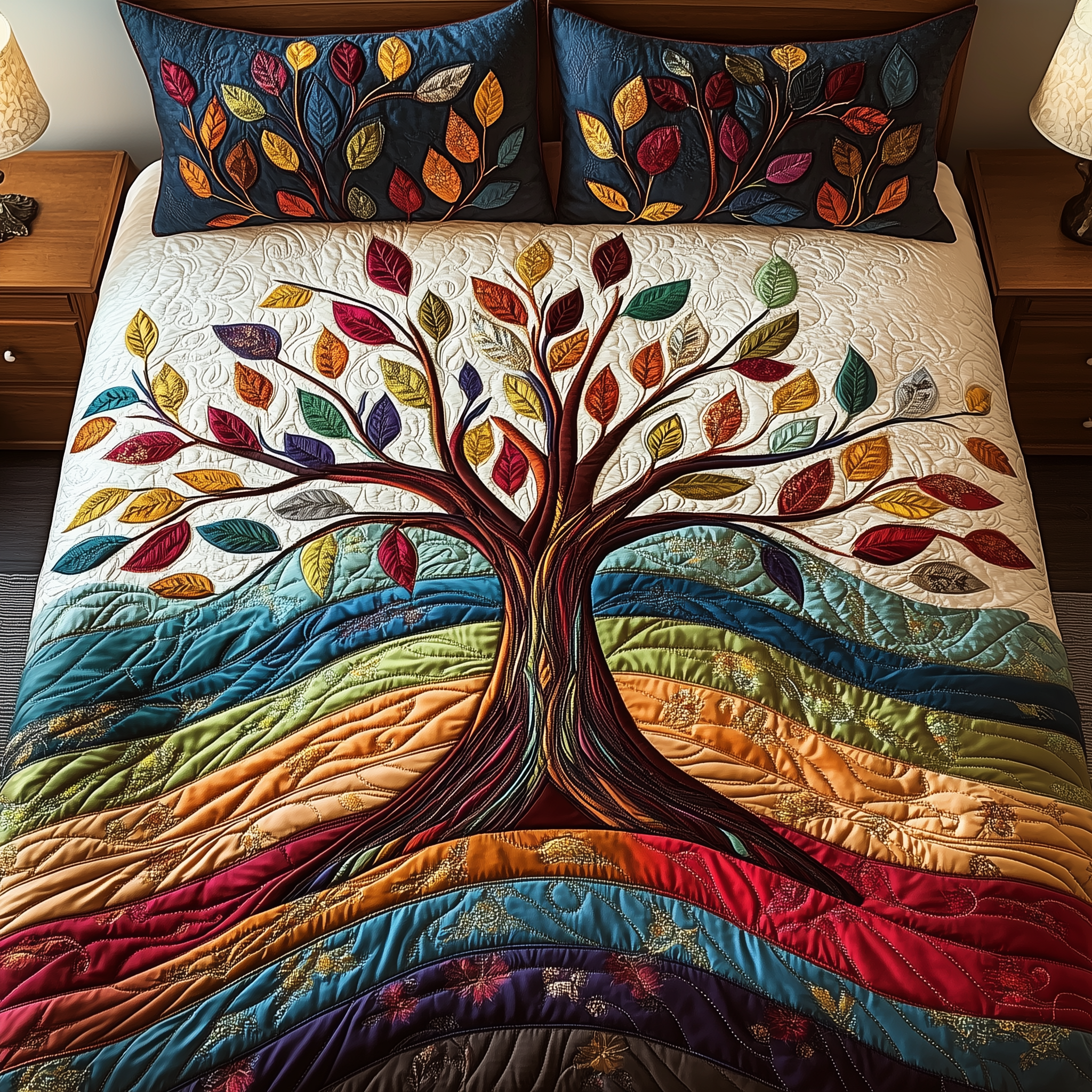 Sunlit Serenity Quilted Bedding Set Duvet Cover Bedspread Set Item Simple Father's Day Gift Ideas