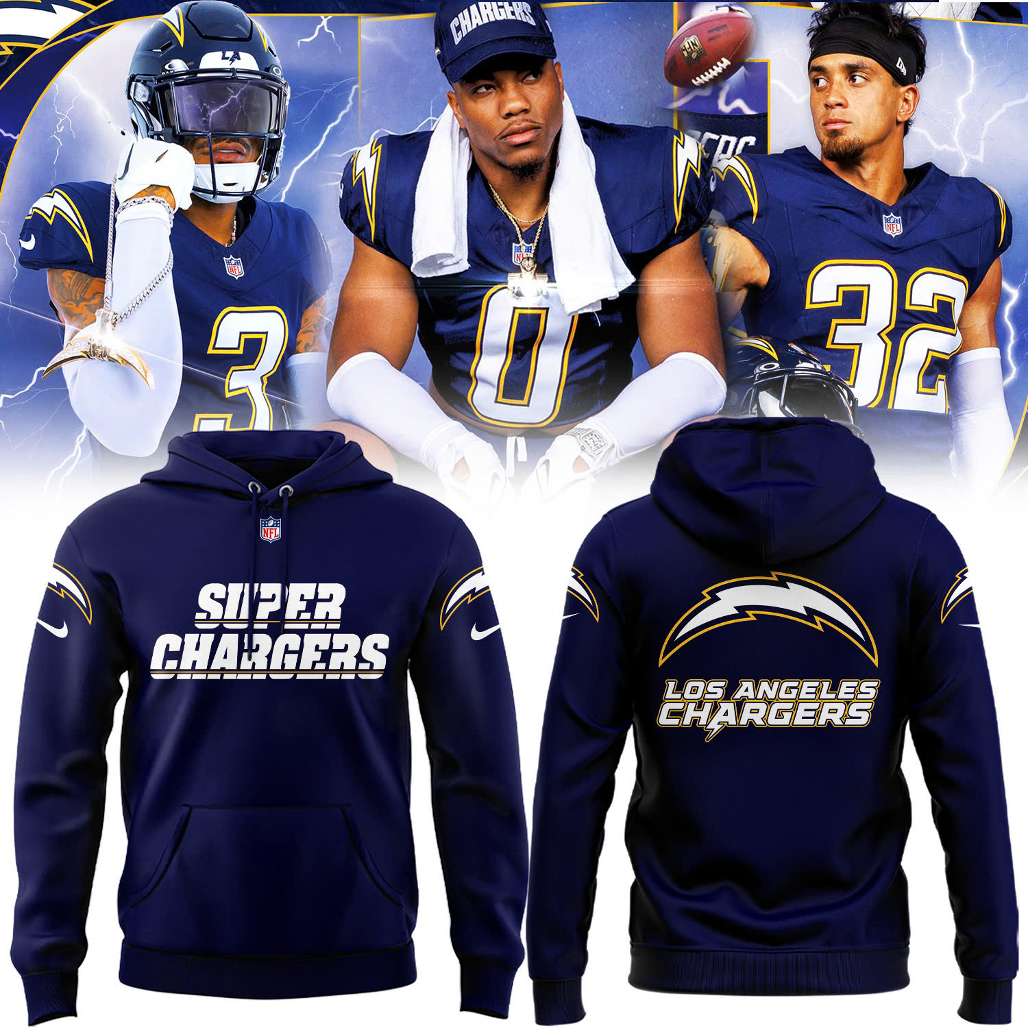 Super Chargers Hoodie Los Angeles Chargers Hoodie Best Gifts For Football Fans