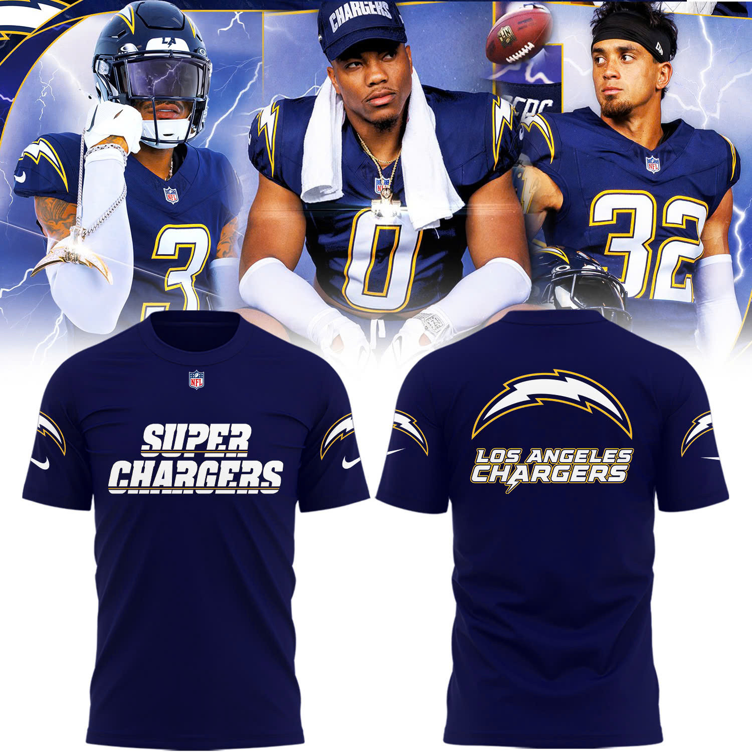 Super Chargers T-Shirt Los Angeles Chargers Shirt Best Gifts For Football Fans