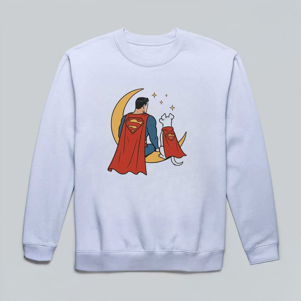 Superman And Flying Super Dog Krypto Sweatshirt Birthday Gift Ideas For Him
