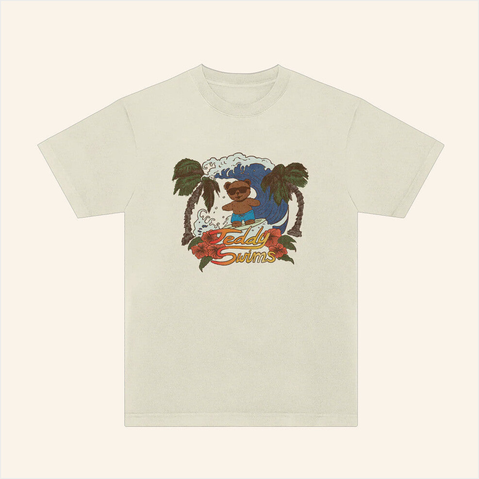 Surf's Up Teddy T-Shirt Teddy Swims Merch Birthday Gifts For Boyfriend BFF Gifts