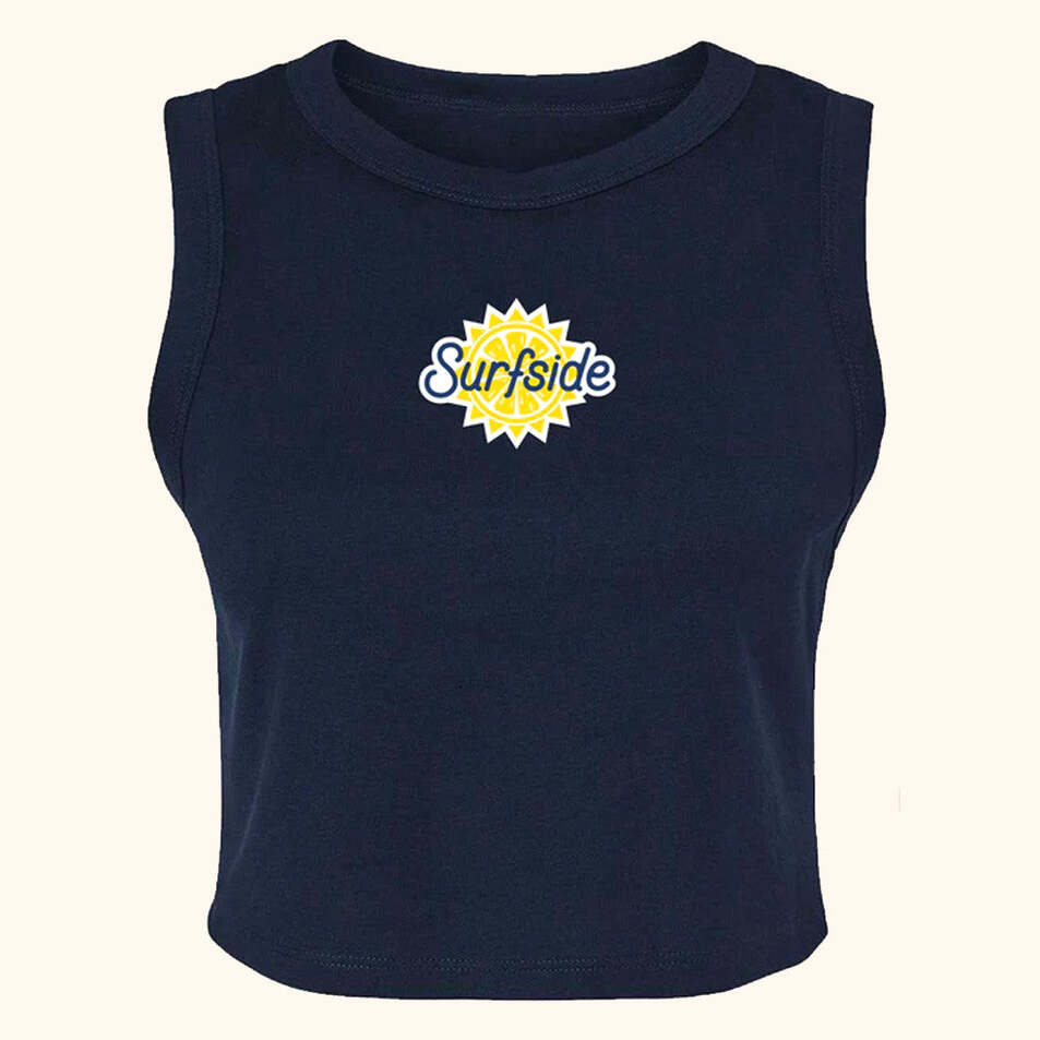 Surfside Merch Surfside Cropped Tank Top Navy Gifts For Girlfriend Birthday Gifts For BFF