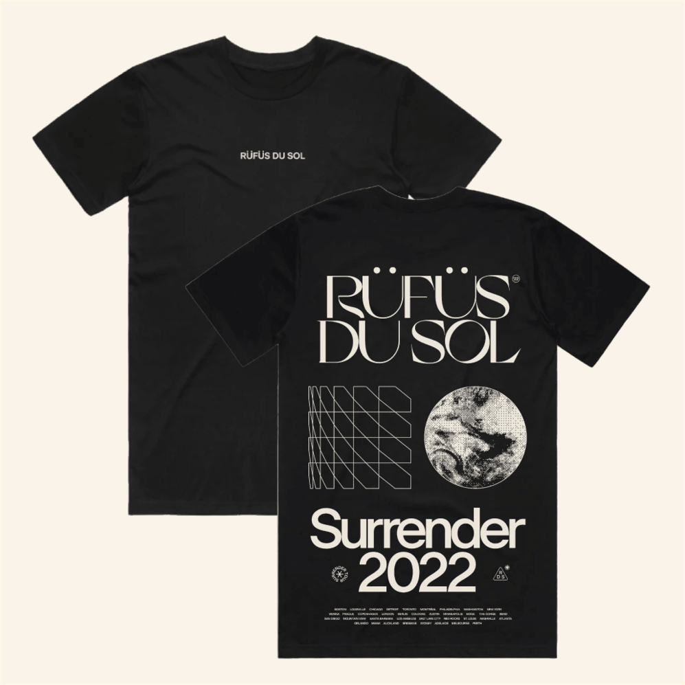 Surrender 2022 Cities Black T-Shirt Rufus Du Sol Merch Birthday Gifts For Music Fans BFF Gifts