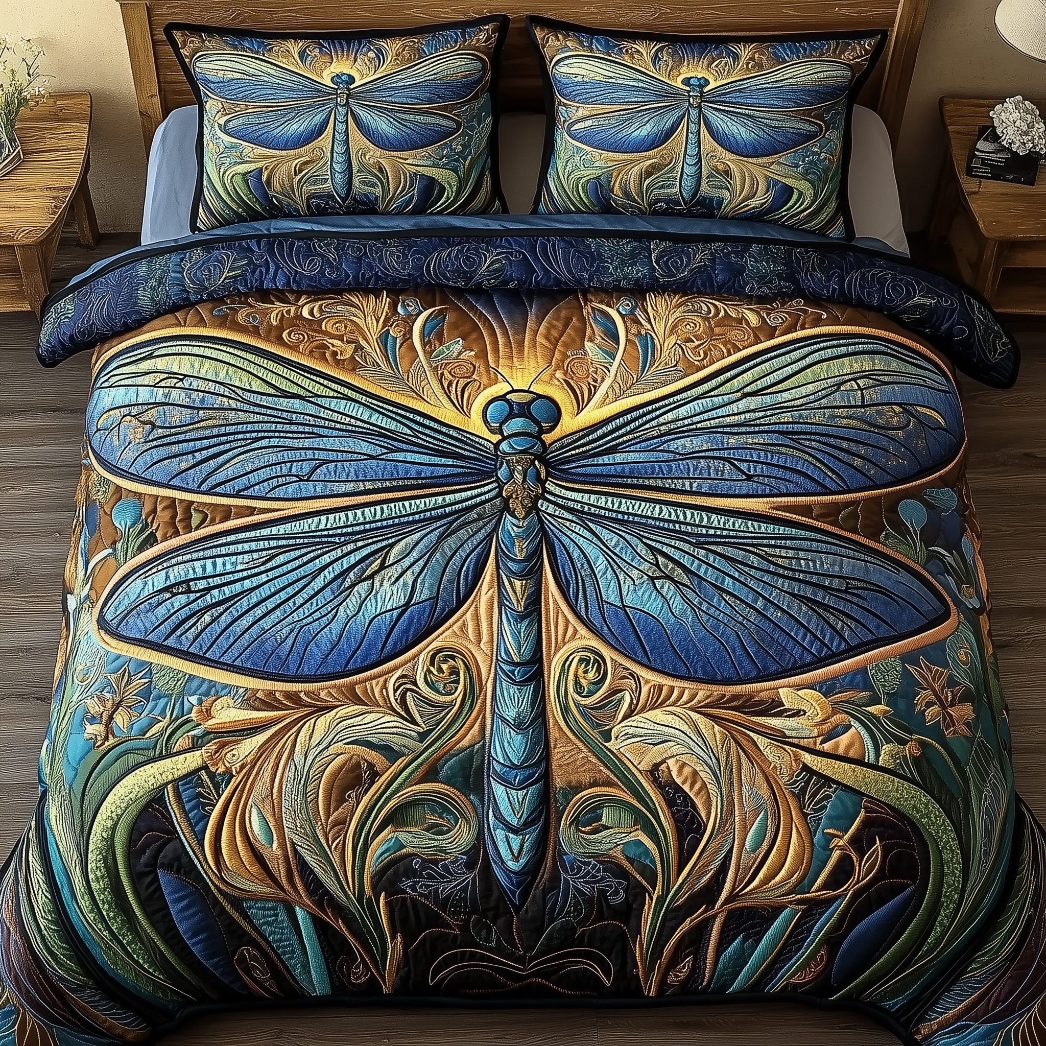 Symphony of Nature Quilted Bedding Set Duvet Cover Bedspread Set Item Fathers Day Presents